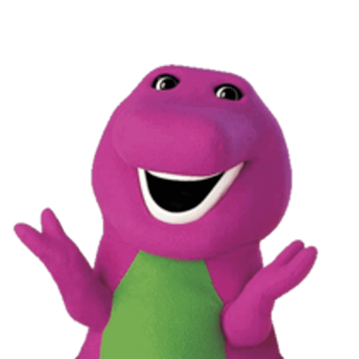 Barney le dinosaure utilisé comme sticker
